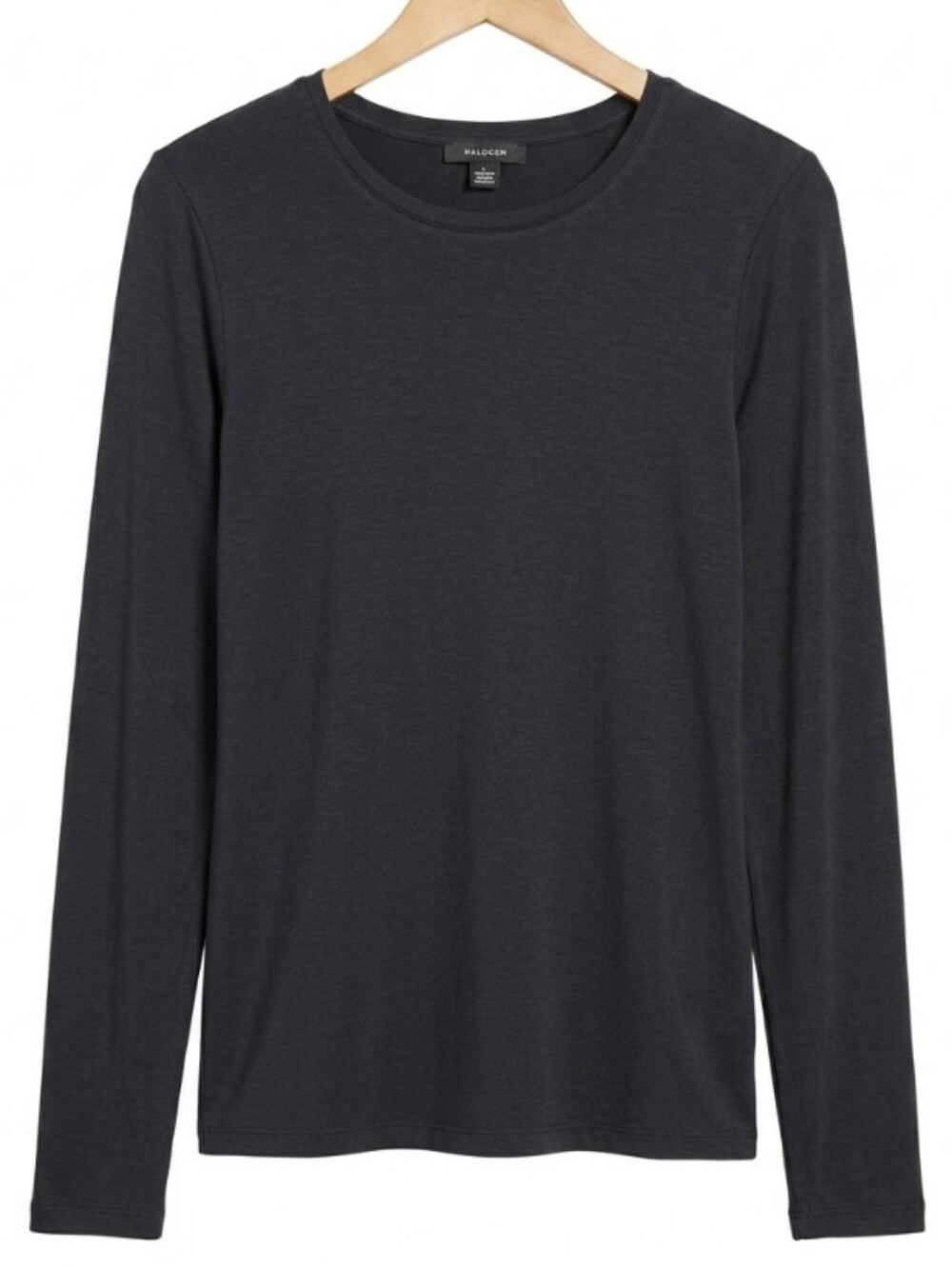 Modal SOFT Halogen Black Long-Sleeve Crewneck Top